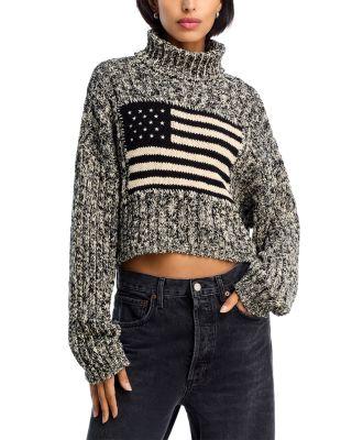 American Flag Cropped Sweater by DENIMIST