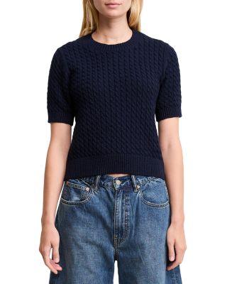 Crewneck Cable Knit Sweater by DENIMIST
