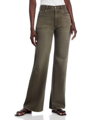 Dena High Rise Bootcut Jeans in Vintage Dark Olive by DENIMIST