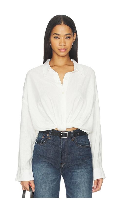 Denimist Twisted Front Shirt in White by DENIMIST