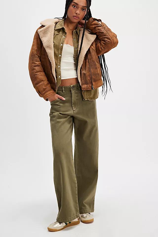 Denimist Teri Wideleg Twill Work Pants by DENIMIST | FREE PEOPLE