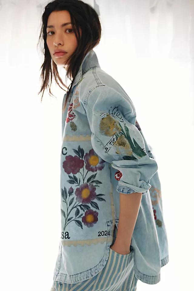 Denim And Bone Denim Stamp Button Down by DENIM&BONE | FREE PEOPLE