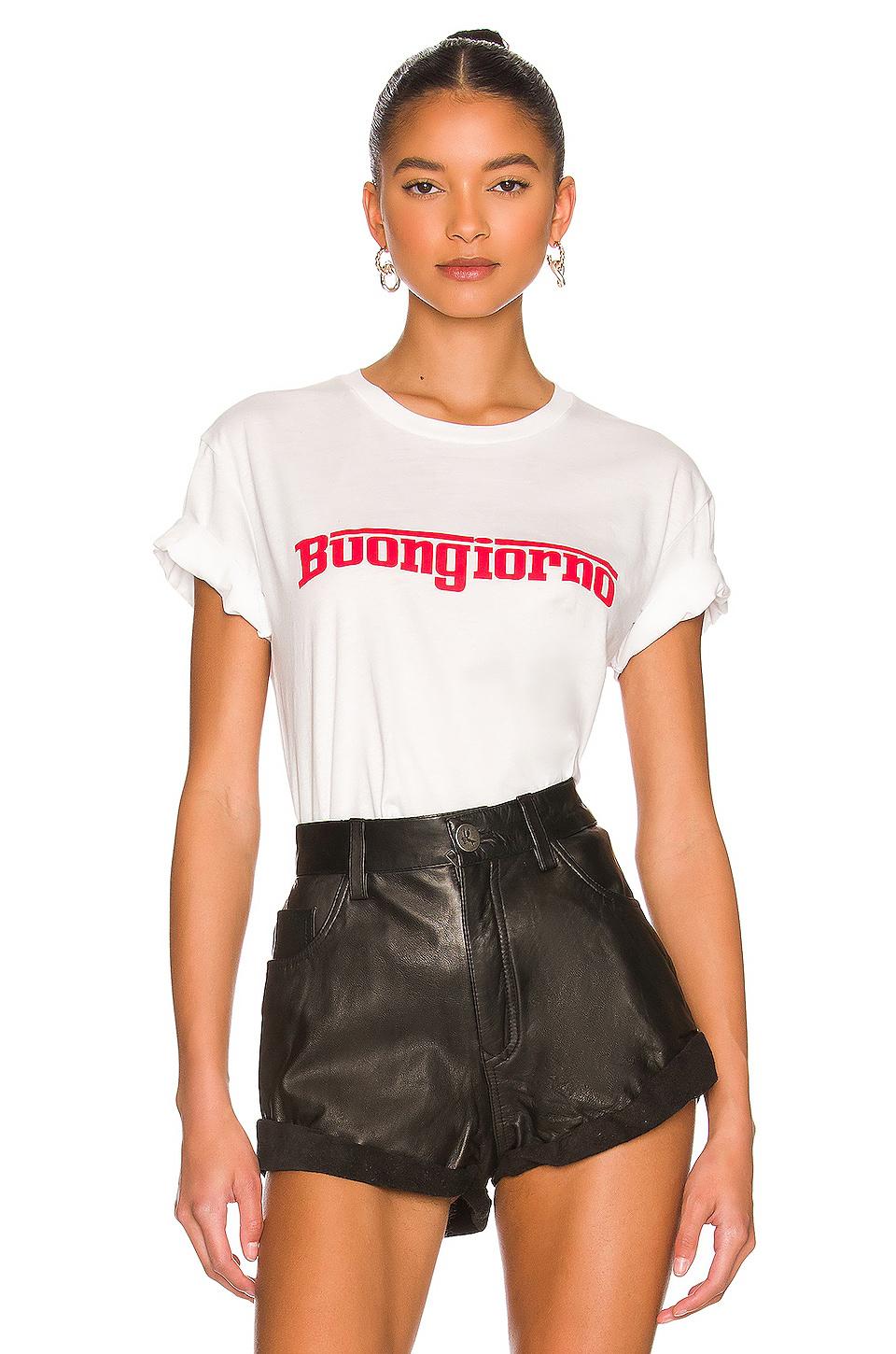 DEPARTURE Buongiorno Tee in White by DEPARTURE