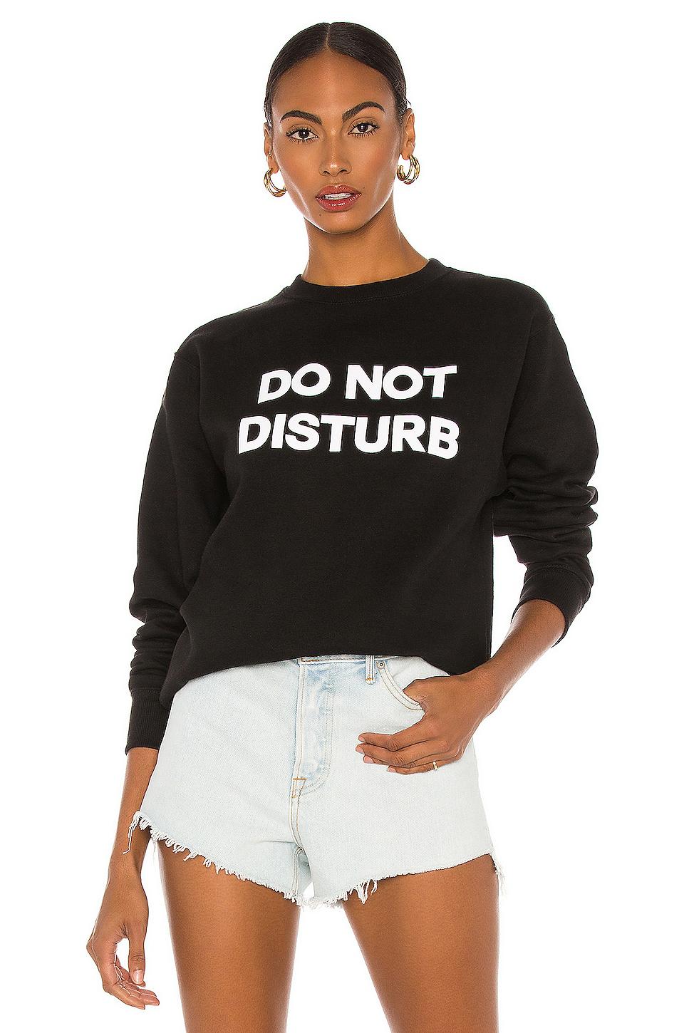 DEPARTURE Do Not Disturb Sweatshirt in Black by DEPARTURE
