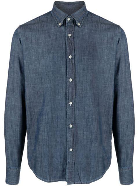 button-down collar cotton shirt by DEPERLU