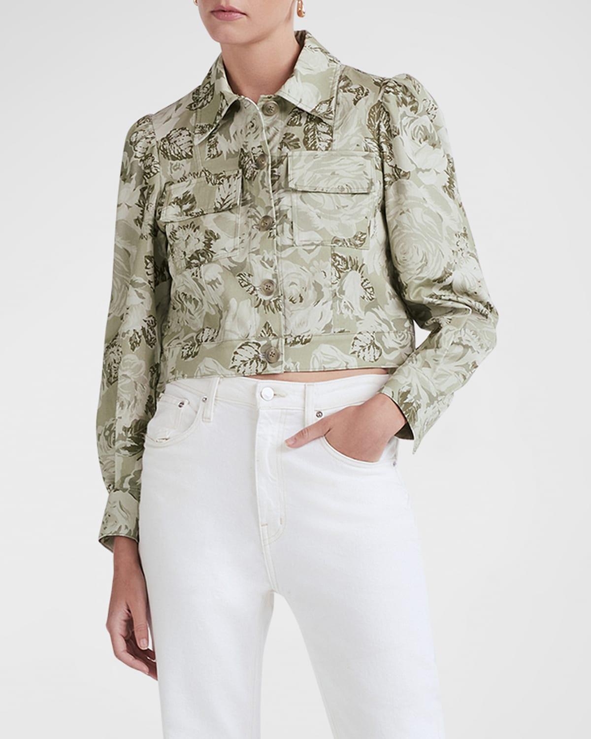 Chloe Floral Puff-Sleeve Utility Jacket by DEREK LAM 10 CROSBY