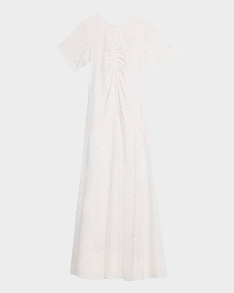 Olympia Embroidered Ruched-Front Maxi Dress by DEREK LAM 10 CROSBY