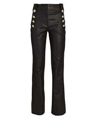 Robertson Button-Embellished Leather Flared Pants by DEREK LAM 10 CROSBY