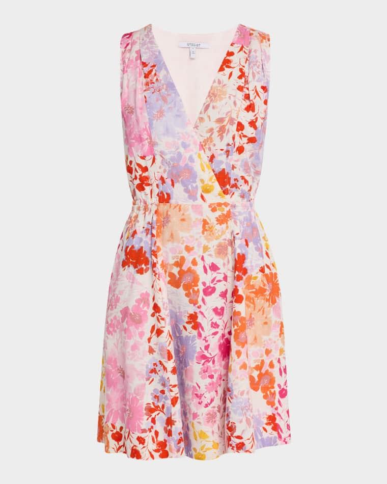 Tia Floral-Printed Stretch Linen Mini Dress by DEREK LAM 10 CROSBY