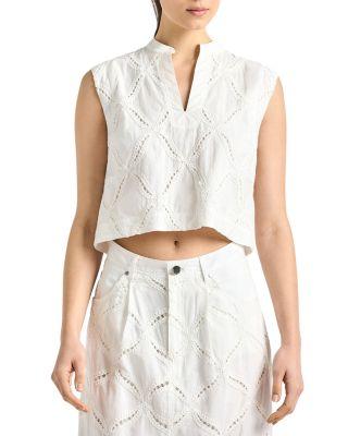 Tilda Cropped Eyelet Top by DEREK LAM 10 CROSBY