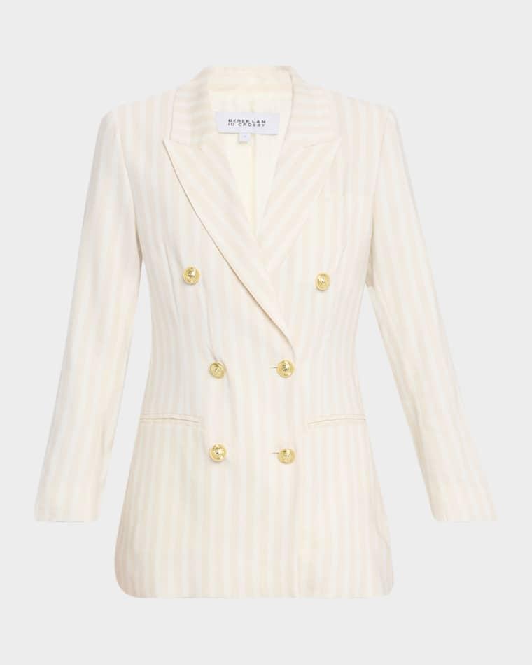 Walter Striped Double-Breasted Blazer by DEREK LAM 10 CROSBY