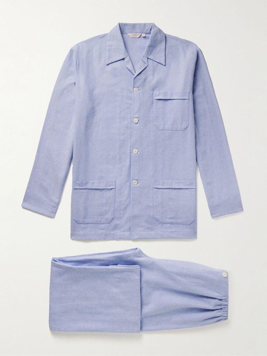 Arran Herringbone Brushed-Cotton Pyjama Set by DEREK ROSE