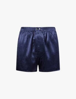 Brindisi Printed Classic-Fit Silk Boxer Shorts by DEREK ROSE
