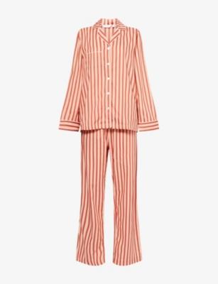 Capri Striped Cotton-Poplin Pyjama Set by DEREK ROSE