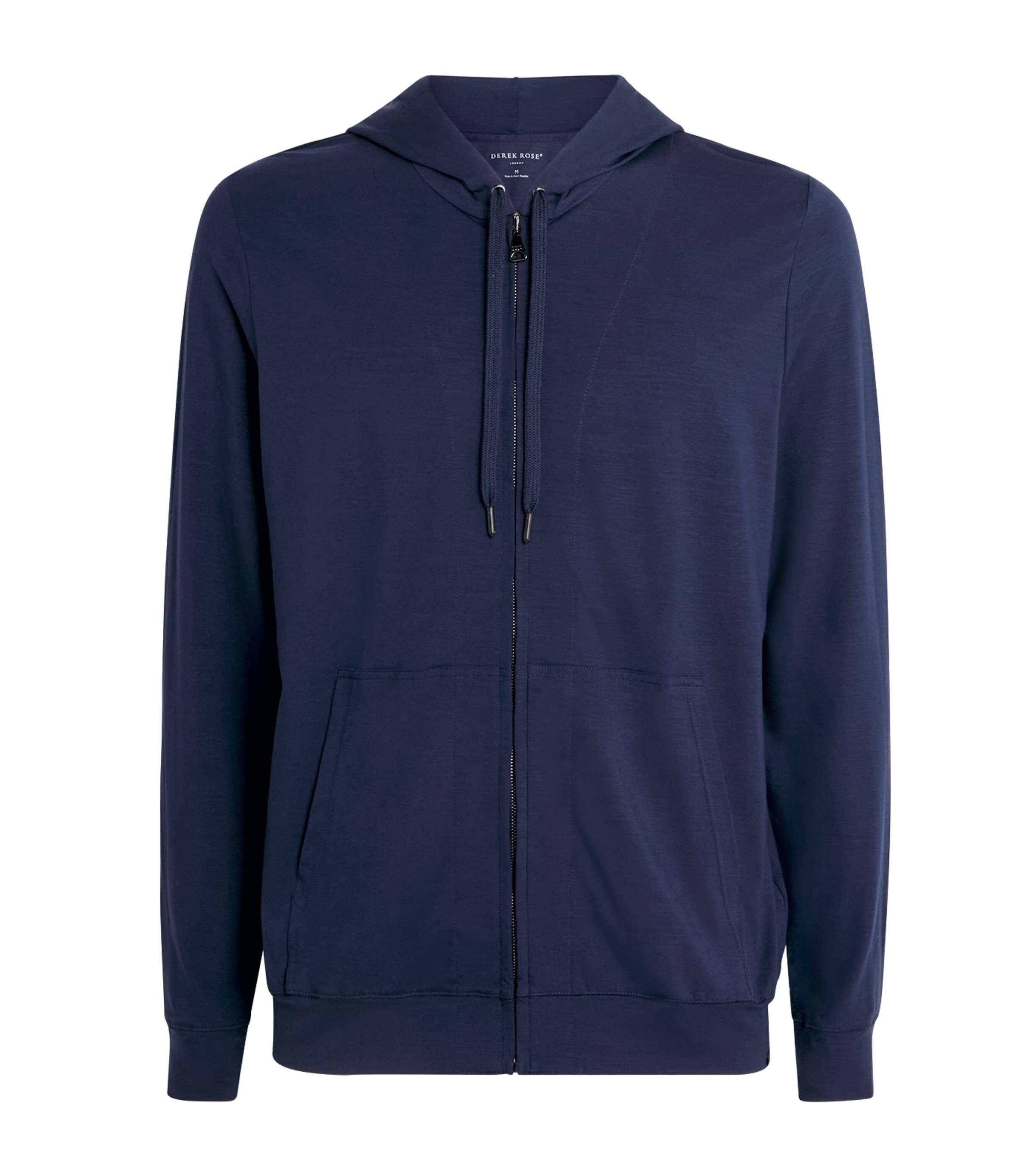 Derek Rose Basel Zip-Up Hoodie by DEREK ROSE