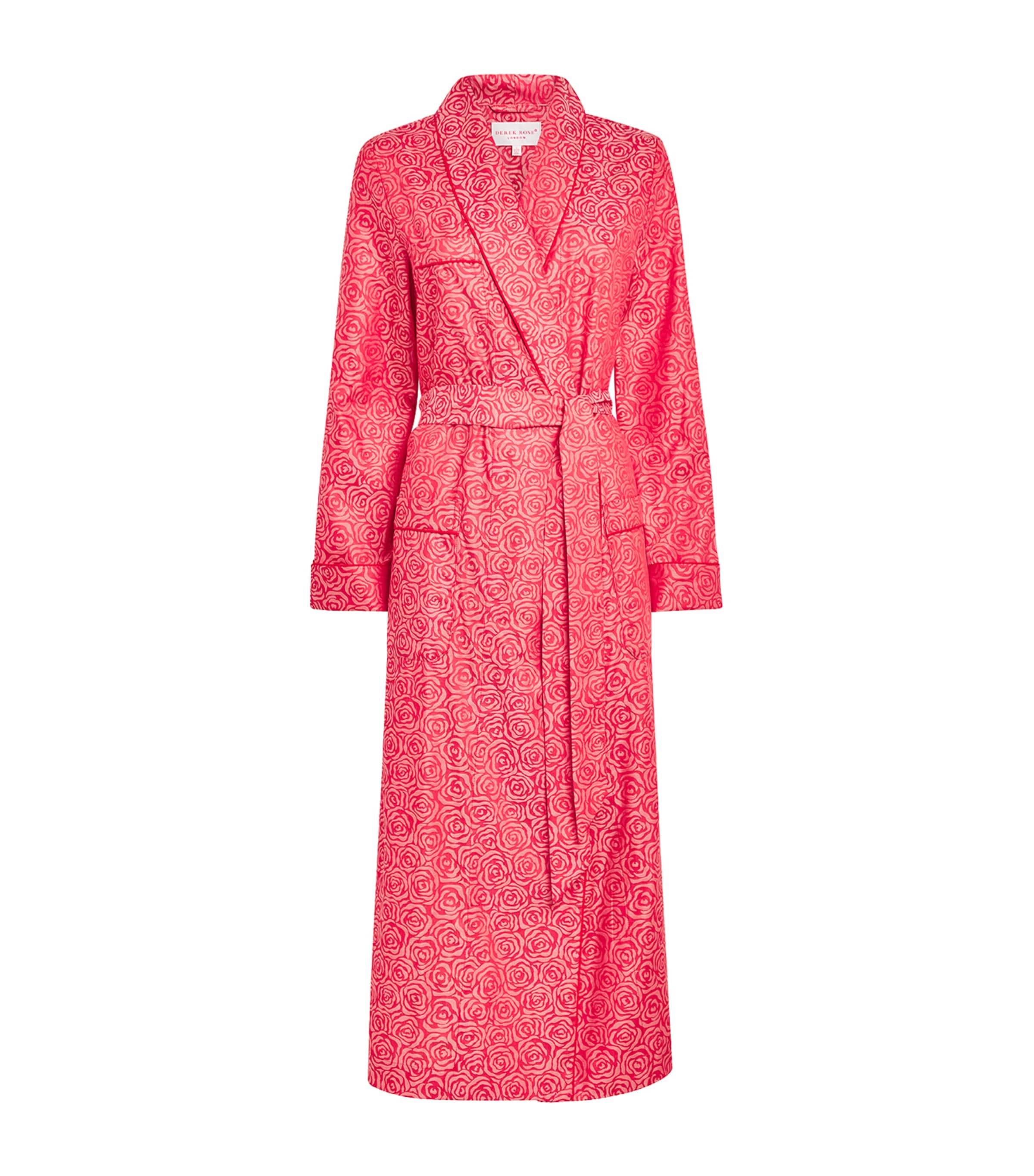 Derek Rose Cotton Jacquard Roses Robe by DEREK ROSE