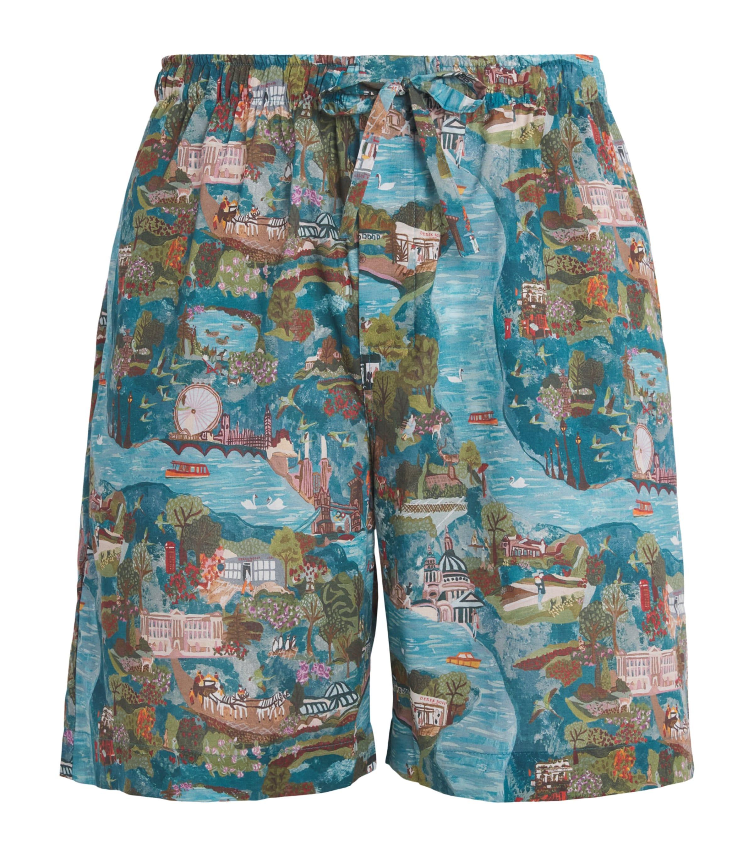 Derek Rose Printed Ledbury Lounge Shorts by DEREK ROSE