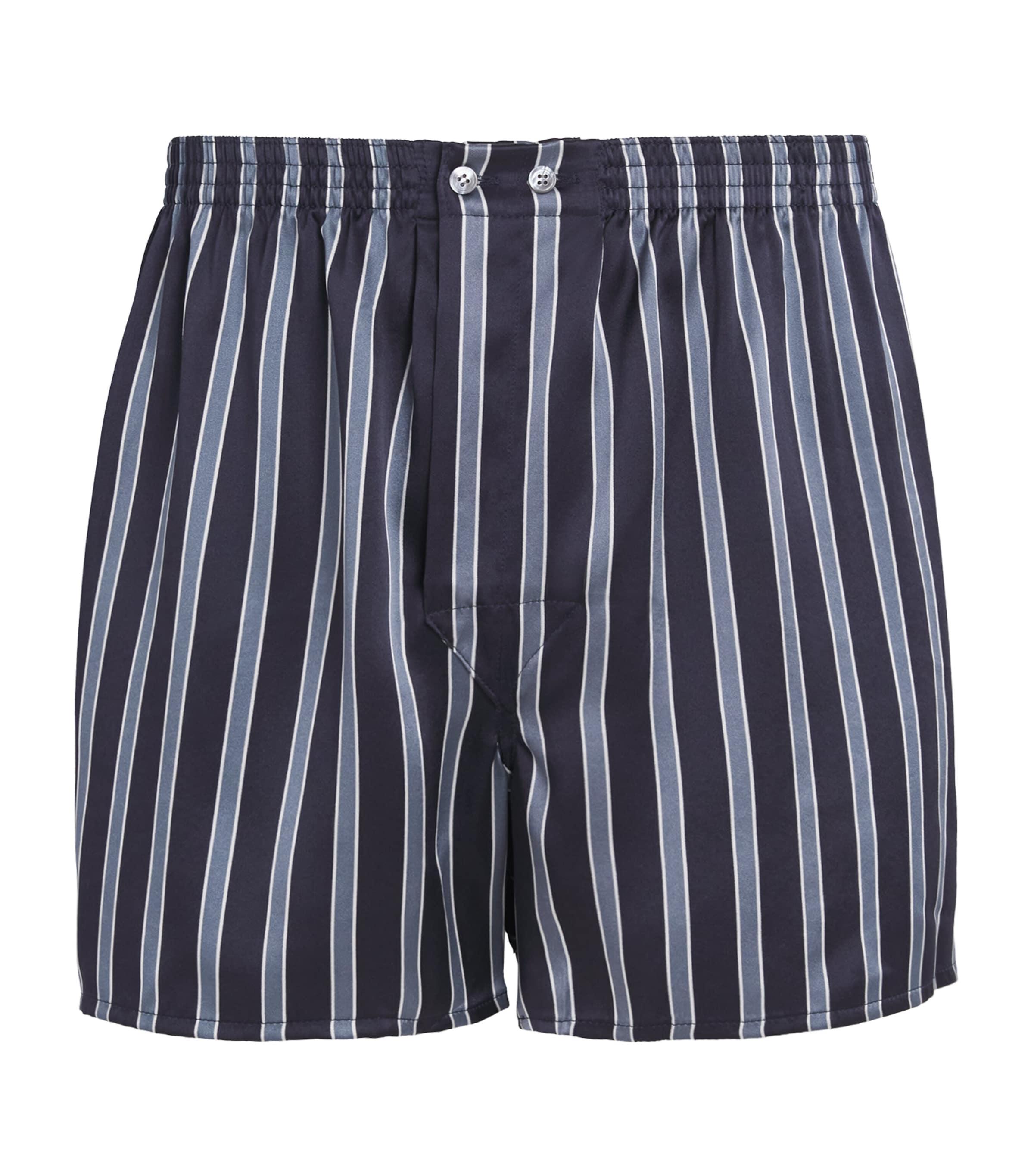 Derek Rose Silk Stripe Traditional Boxer Shorts by DEREK ROSE