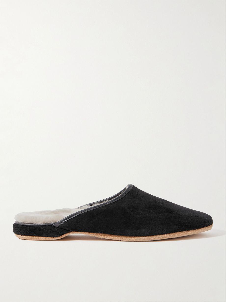 Douglas Shearling-Lined Suede Slippers by DEREK ROSE