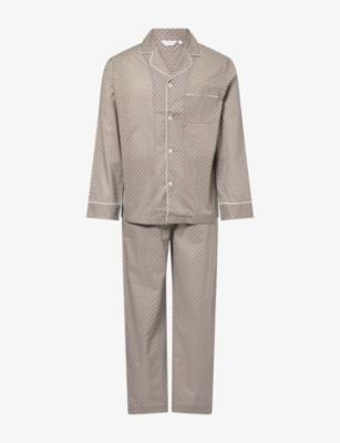 Geo Pattern Cotton Pyjama Set by DEREK ROSE