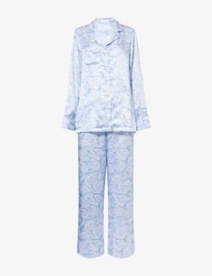 Rose-Print Silk Pyjamas by DEREK ROSE