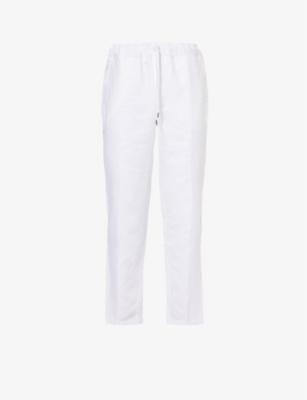 Sydney regular-fit straight-leg linen trousers by DEREK ROSE