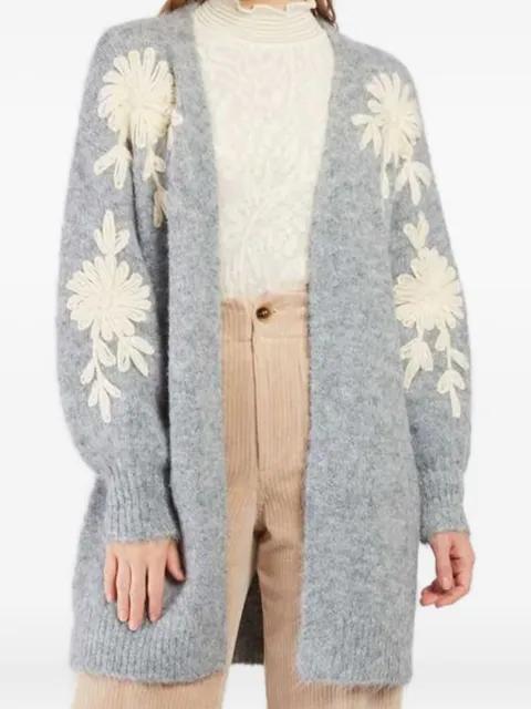 floral-embroidered cardigan by DERHY