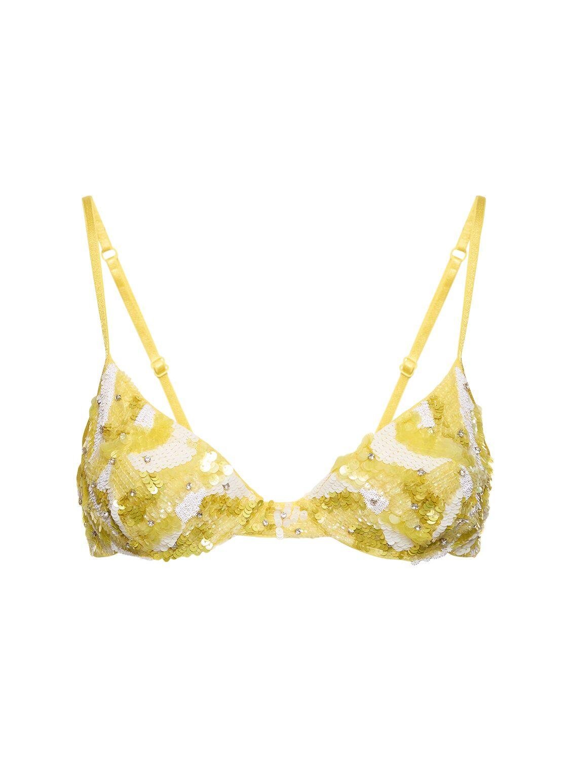 Embroidered Tulle Bra by DES PHEMMES