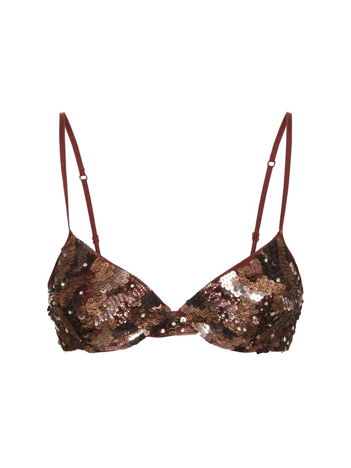 Embroidered Tulle Bra by DES PHEMMES