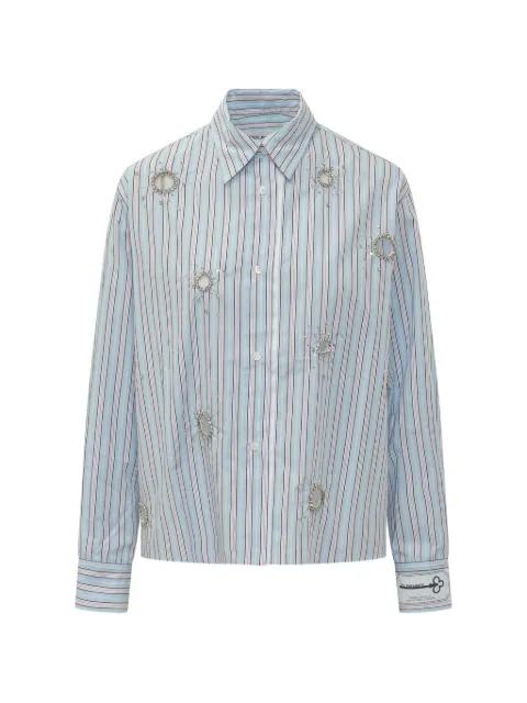crystal-embellished striped shirt by DES PHEMMES