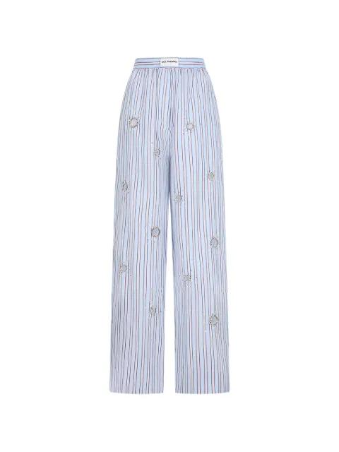 crystal-embellished striped trousers by DES PHEMMES