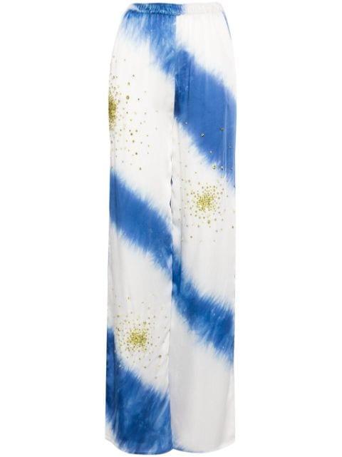 crystal-embellished tie-dye trousers by DES PHEMMES