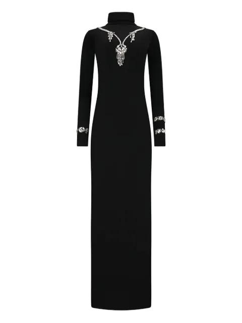 crystal-embellished turtleneck dress by DES PHEMMES