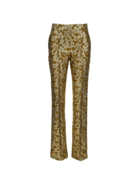 floral-jacquard metallic trousers by DES PHEMMES