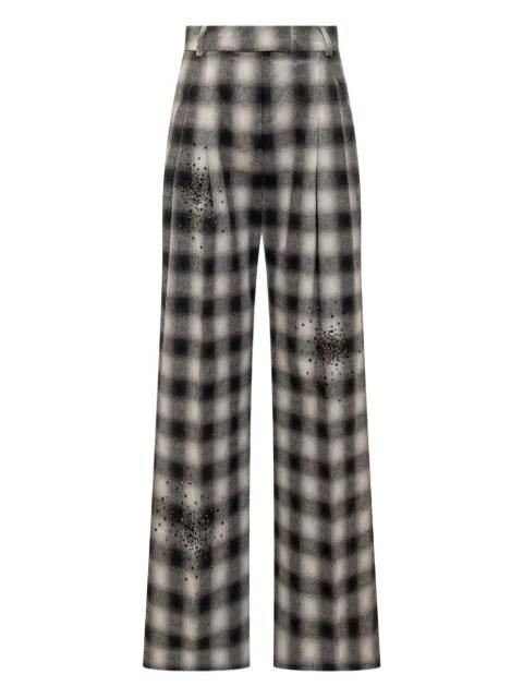 plaid embellished trousers by DES PHEMMES