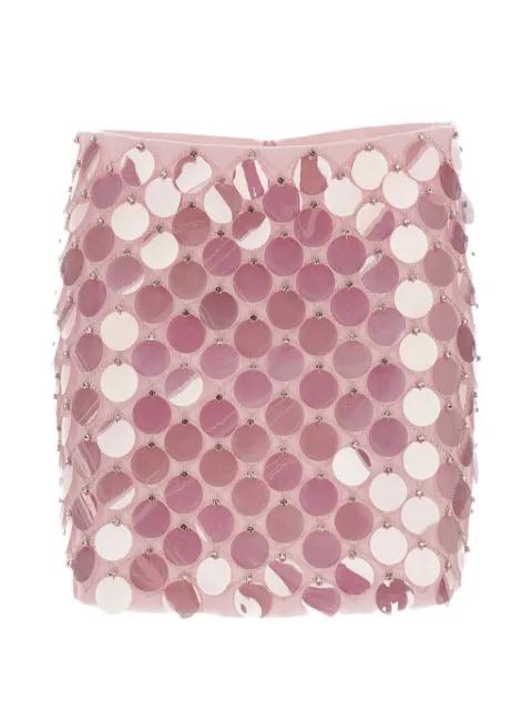 sequin-embellished crystal-embroidery skirt by DES PHEMMES