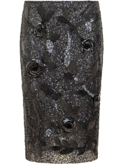 sequin-embellished midi skirt by DES PHEMMES