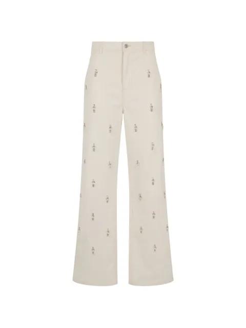 wide-leg crystal-embellished trousers by DES PHEMMES