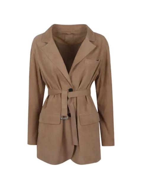 belted suede jacket by DESA 1972