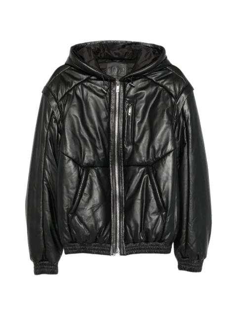 hoodied leather jacket by DESA 1972