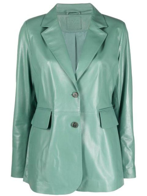 leather single-breasted blazer by DESA 1972