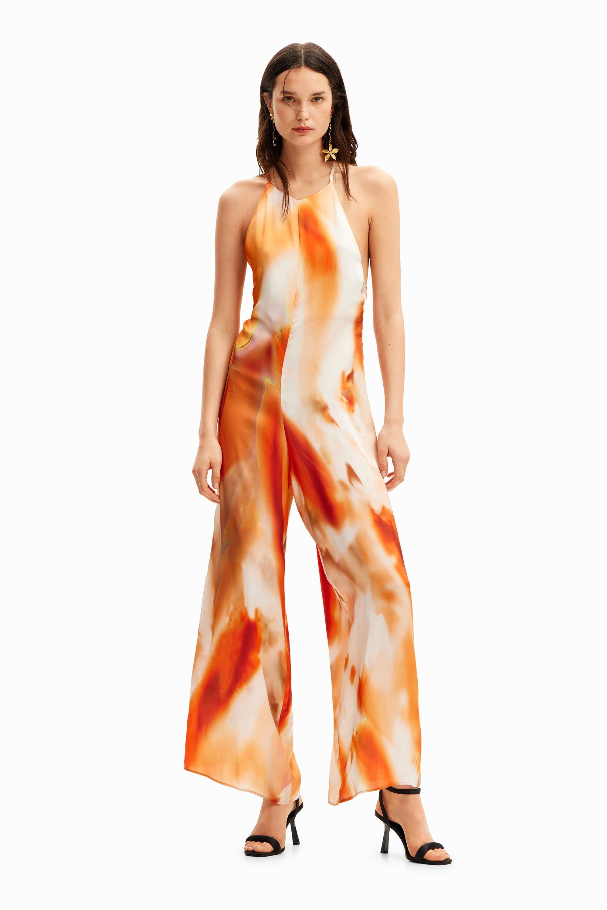Abstract halter jumpsuit by DESIGUAL