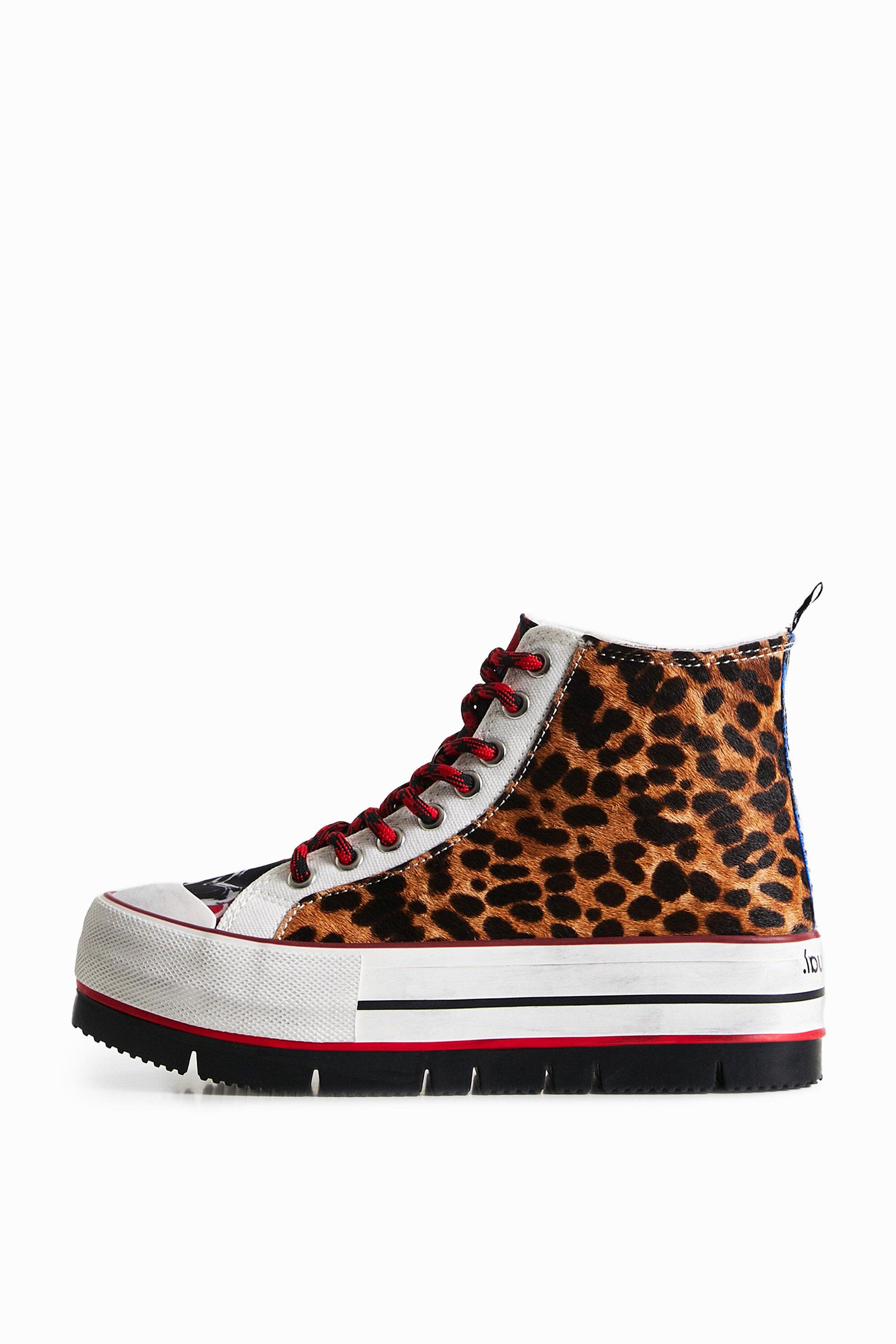Animal print high-top platform sneakers by DESIGUAL