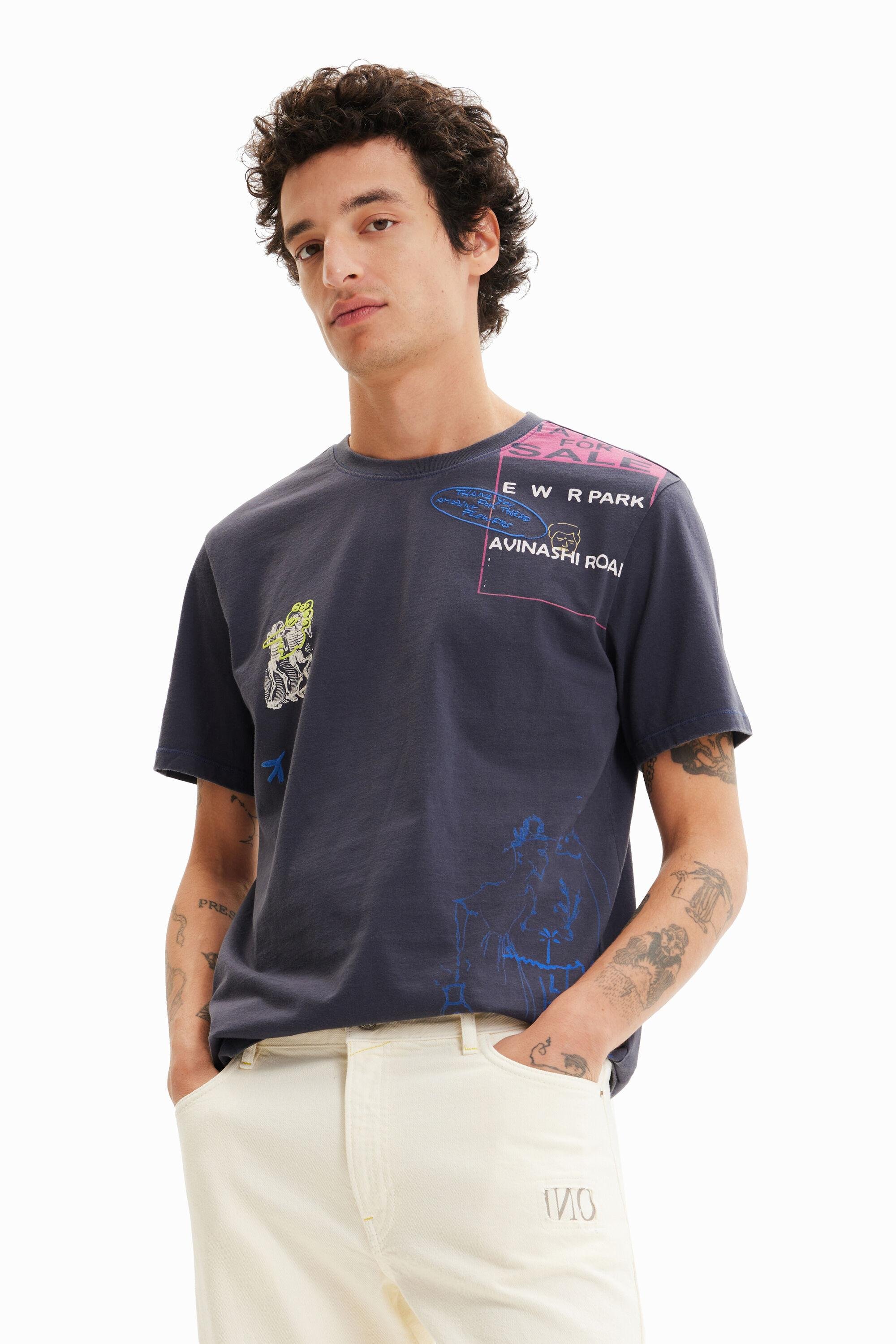 Arty embroidered T-shirt by DESIGUAL