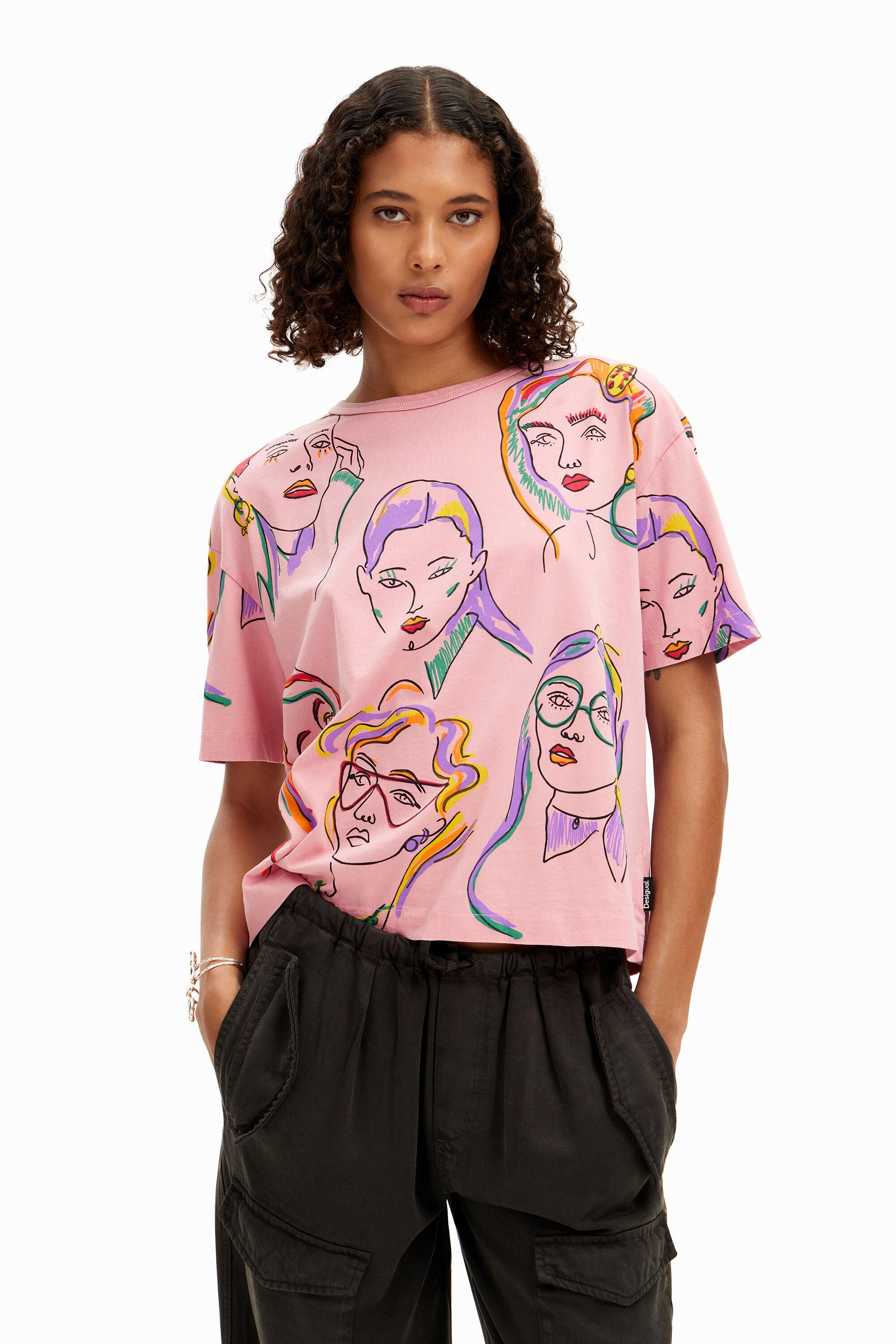 Arty faces T-shirt by DESIGUAL