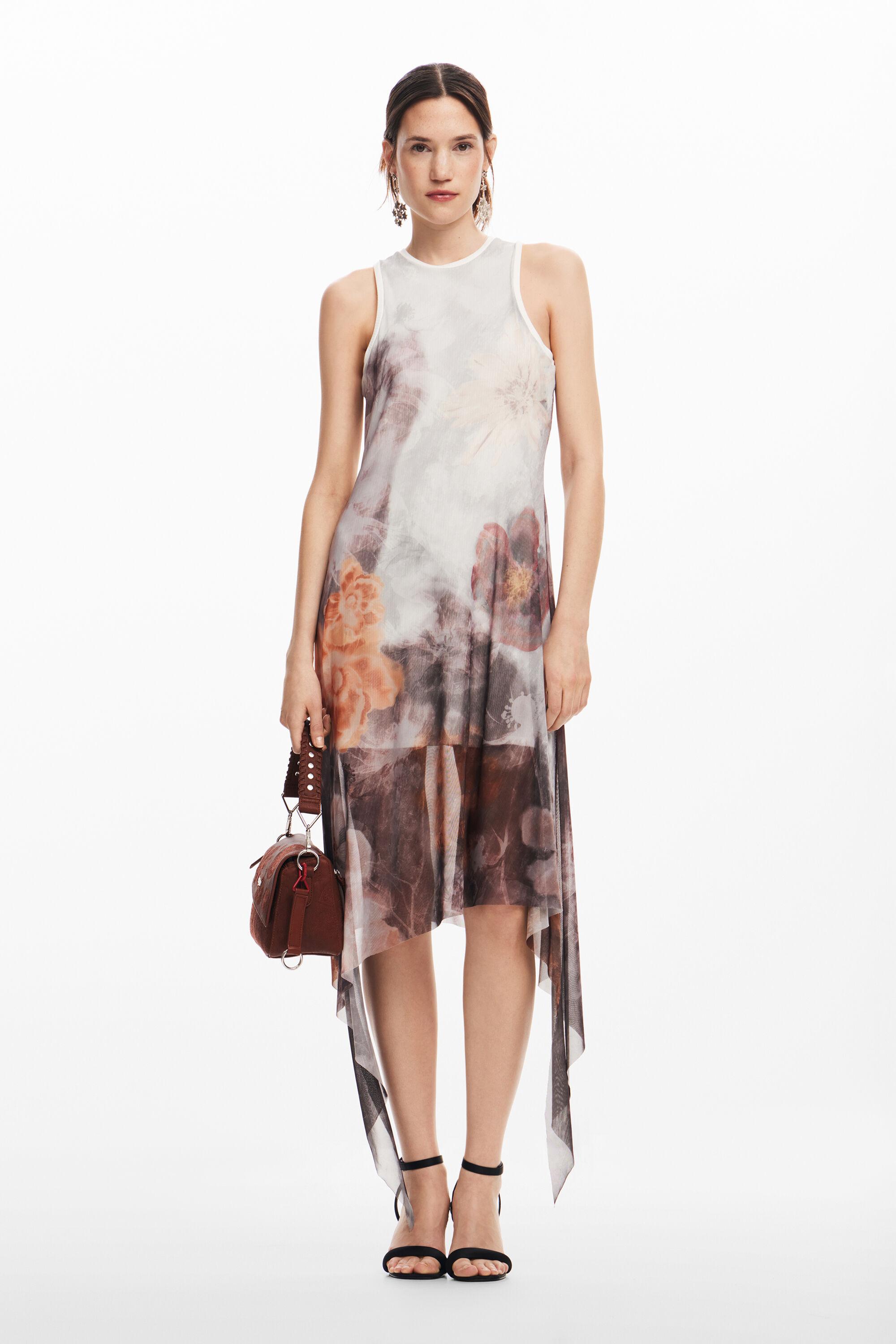 Asymmetric floral dress by DESIGUAL