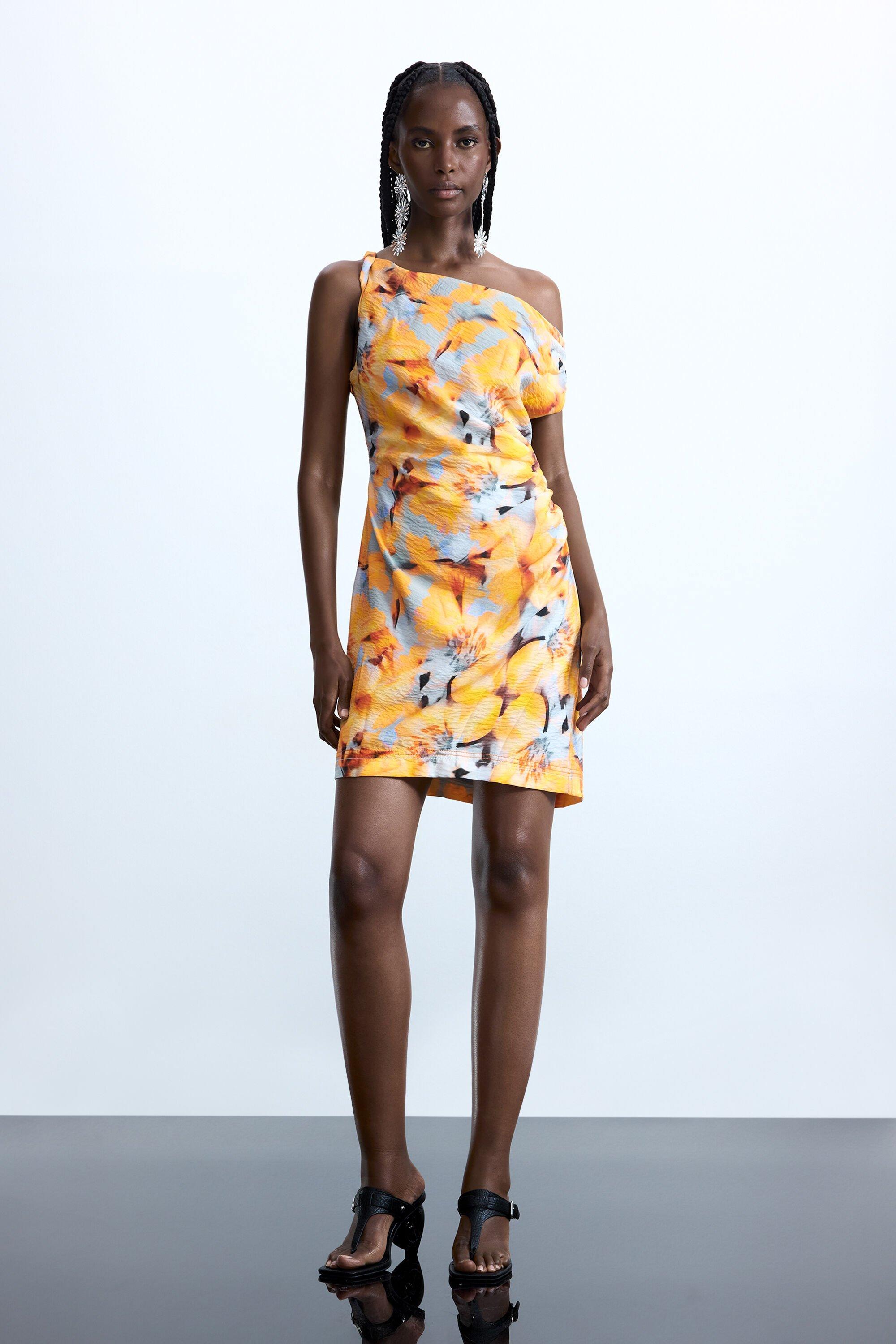 Asymmetric floral dress by DESIGUAL