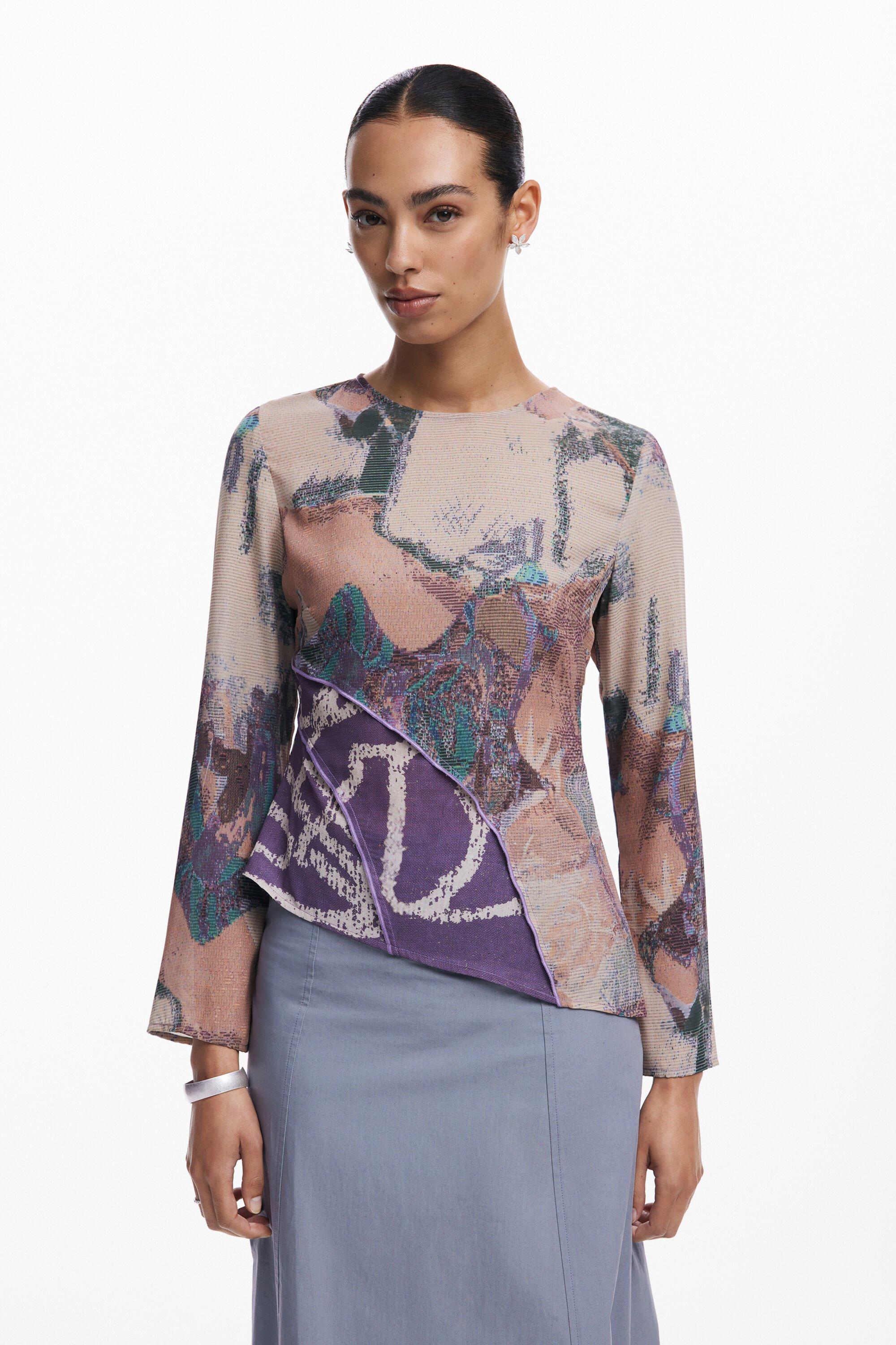 Asymmetric printed T-shirt by DESIGUAL
