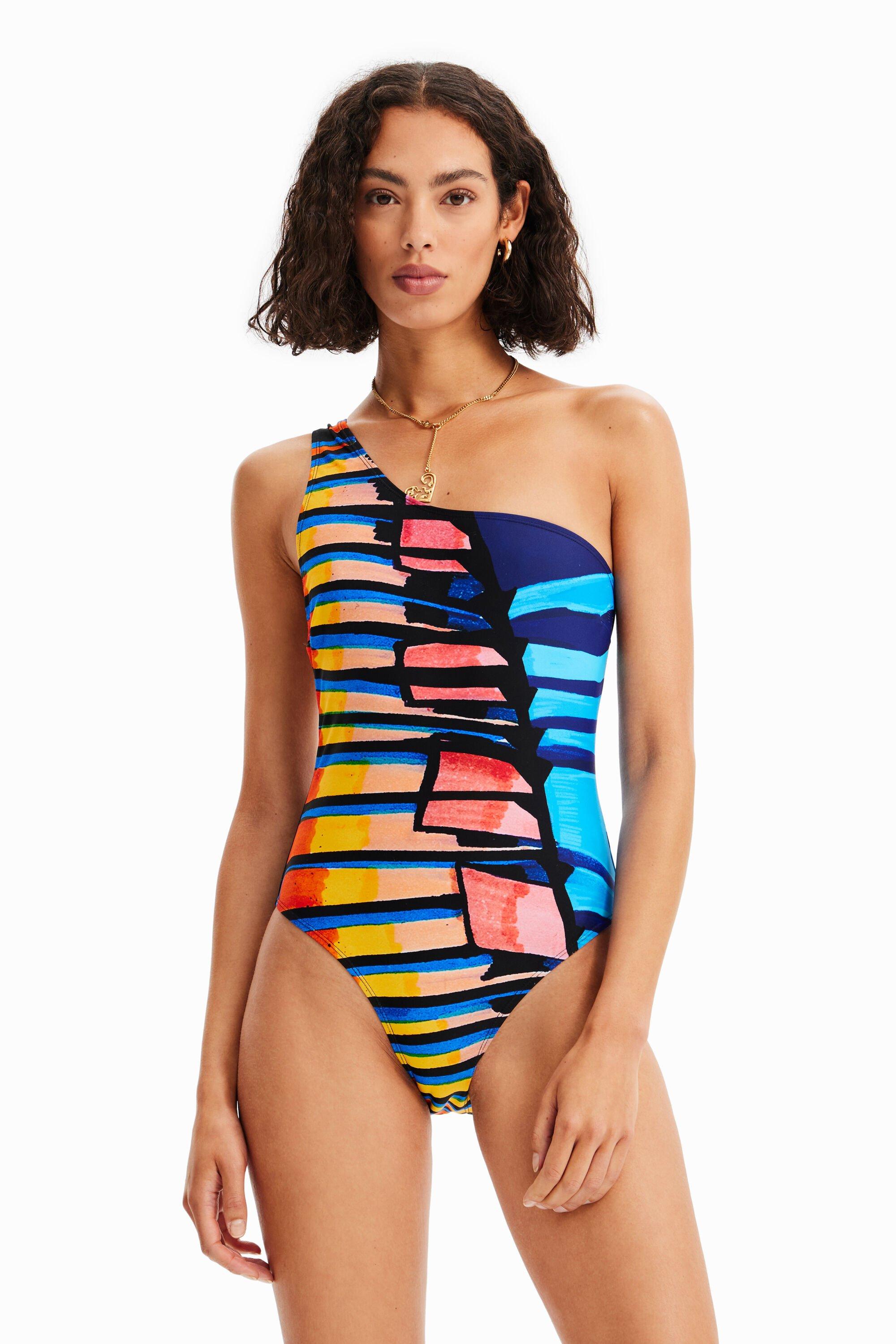 Asymmetric-strap swimsuit by DESIGUAL