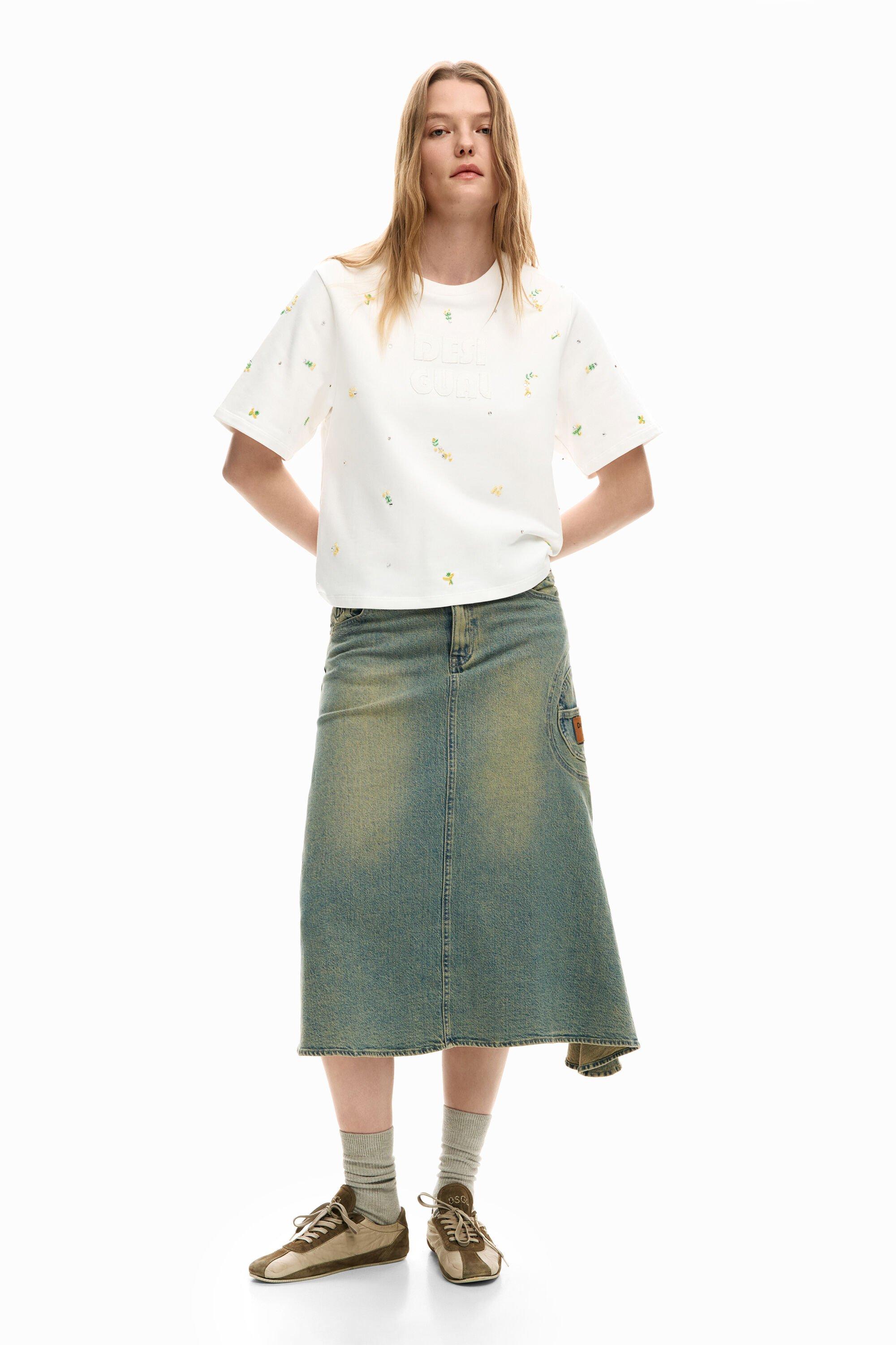 Asymmetrical denim skirt by DESIGUAL